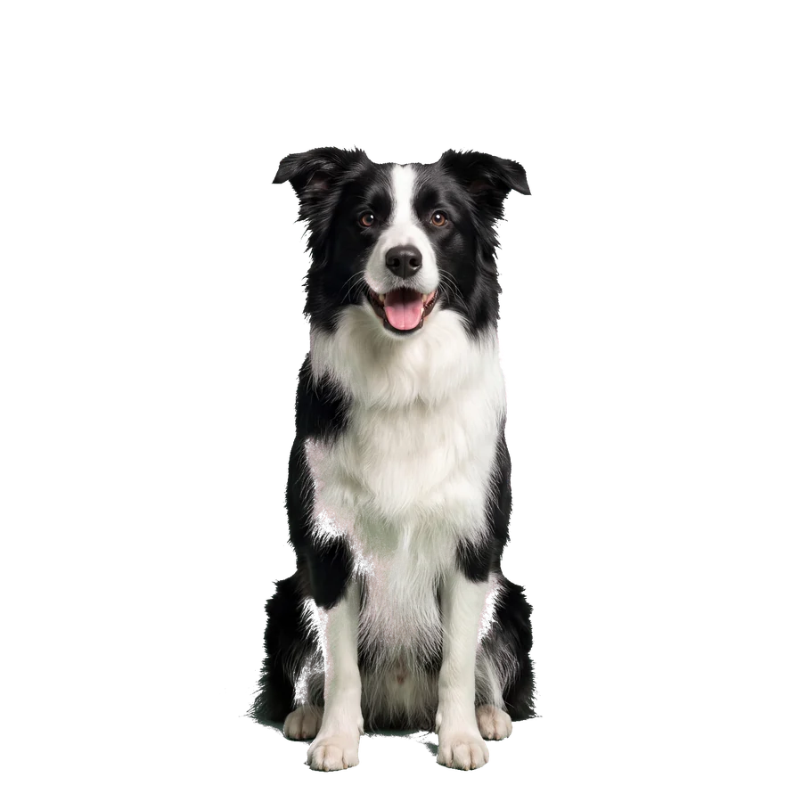 Border collie recién bañado