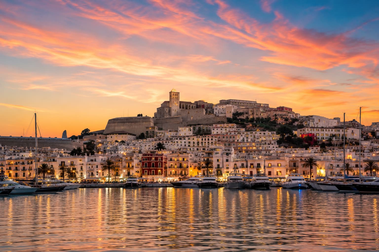 Puerto deportivo en Mallorca al amanecer